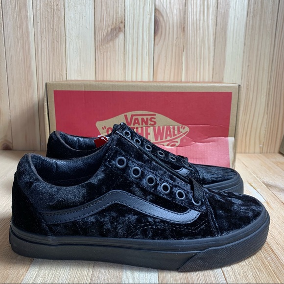 Vans Shoes - NEW VANS Old Skool Black Velvet Sneakers Womens Size 5
